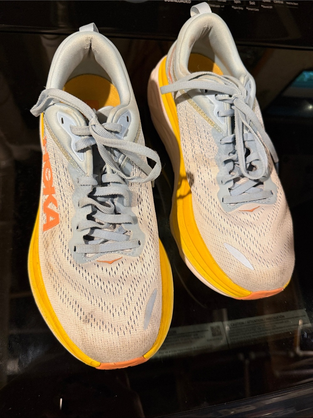 Hoka Women's Light Blue and Yellow Athletic Running Shoes